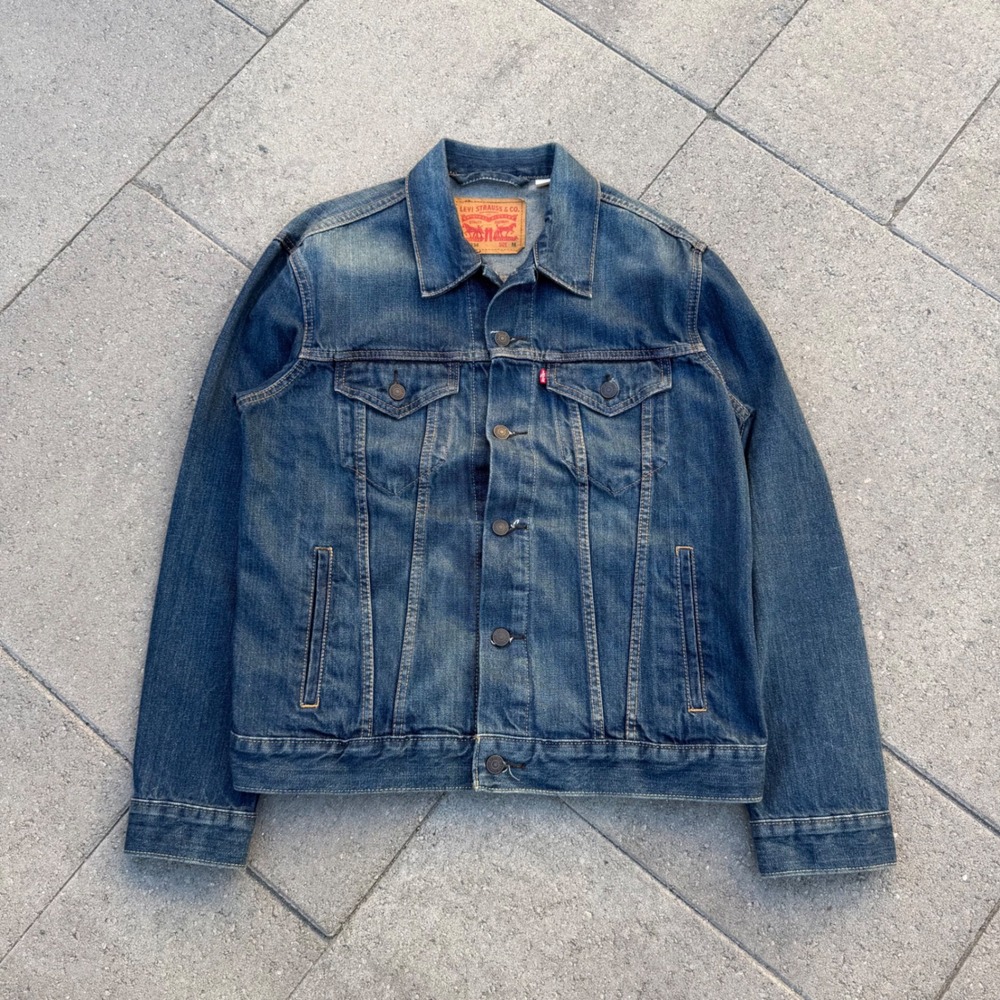 Levis 72334 Mens Medium Indigo Denim Trucker Jacket Size M